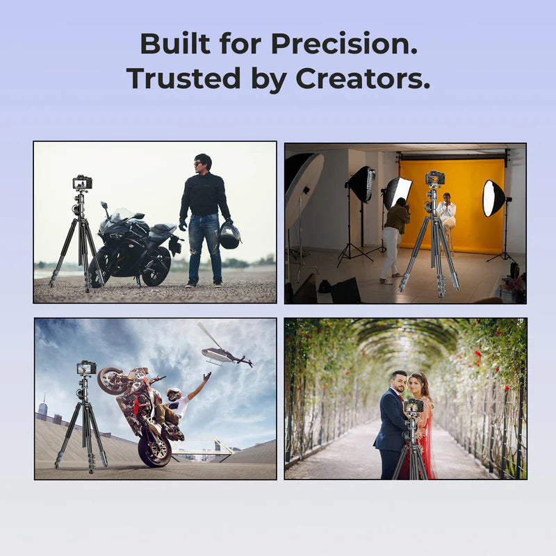 Digitek DTR-540 BH Heavy Duty Multi-Angle DV Tripod Cum Monopod | 8kg Load, 6.26ft, 360° Ball Head, 4-Section for DSLR Video