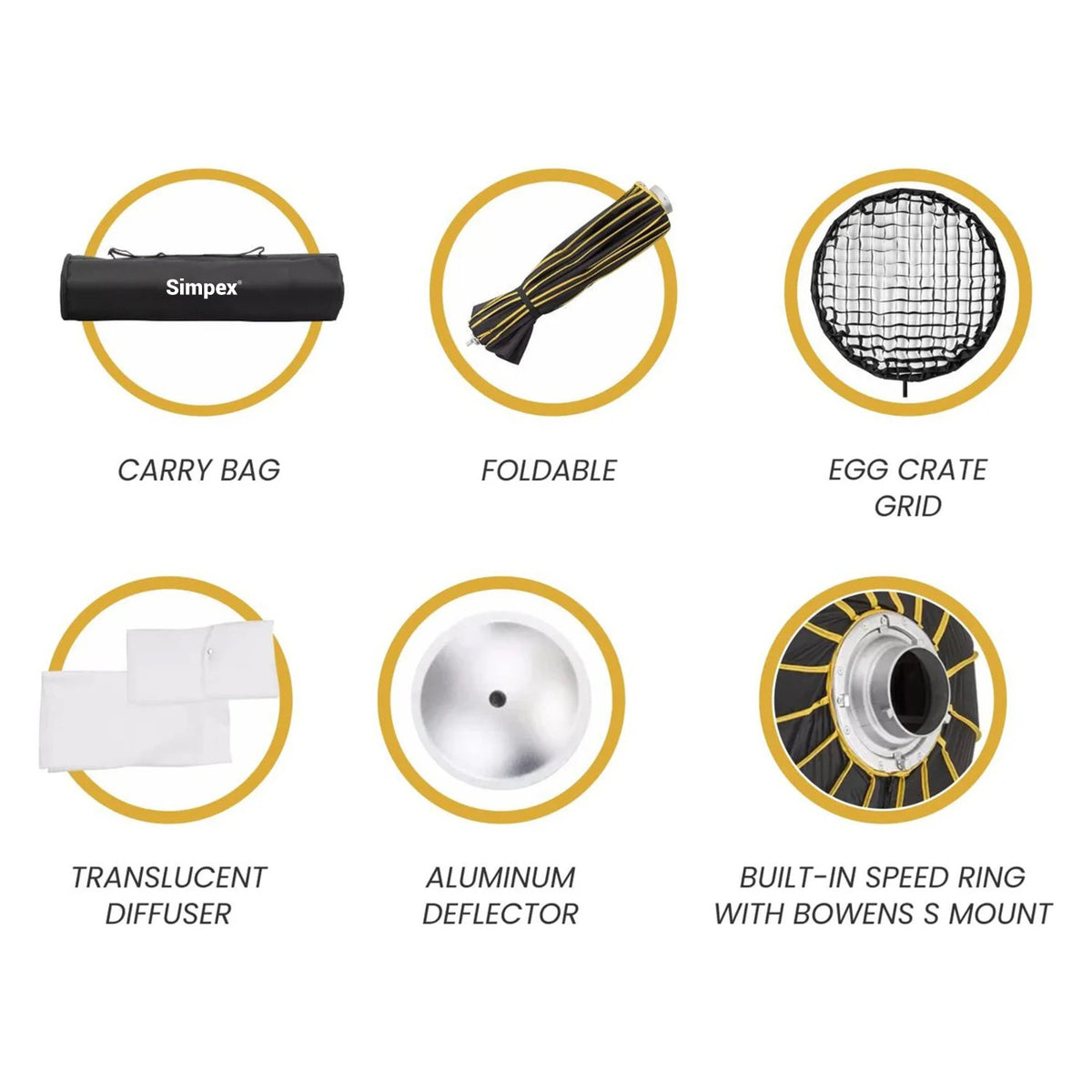 Simpex BXW-65 65cm Beauty Dish Softbox | Bowens Mount for Studio Portrait Fashion Photography
