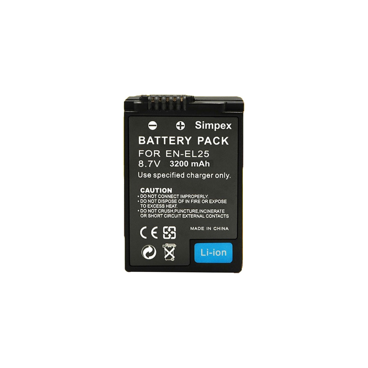 Simpex EN-EL25 Extra Power Li-ion Rechargeable Battery | Compatible with Nikon Z30 Z50 Z50 II Zfc Zf Mirrorless