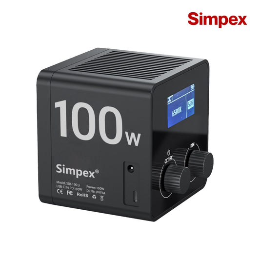 Simpex SLB-100Bi 100W Dual Colour Continuous LED Light | Built-in Battery, Reflector for Professional Studio Photography