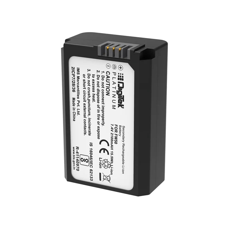Digitek Platinum FW-50 Rechargeable Li-ion Battery for Sony Mirrorless DSLR Cameras