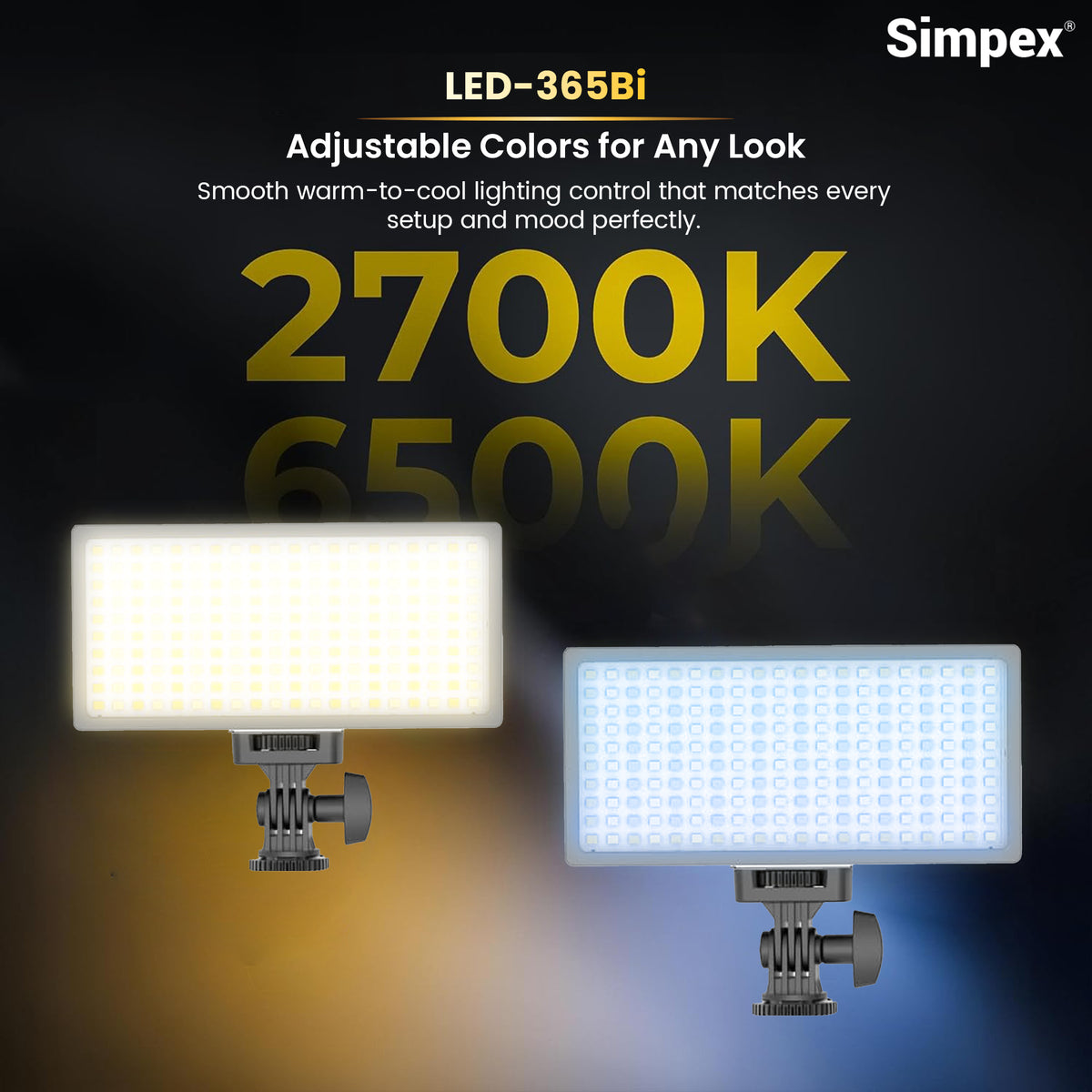 Simpex LED-365 Ultra Slim On-Camera Pocket LED | Hot Shoe Mount for DSLR Mirrorless Photography