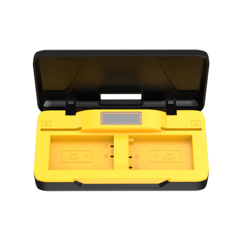 Digitek DUC-022 LP-E17 Dual Battery Charger for Canon Mirrorless DSLR | SD Card Holder, Power Bank, LCD Display