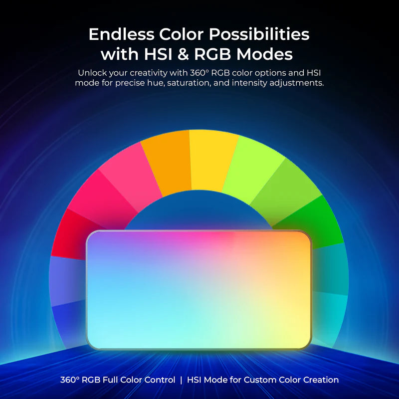 Digitek LED-D130 RGB 12W Portable Video LED Light | 4000mAh Battery, 2500K-9900K, CRI 95+, 21 FX Modes, HSI 360°