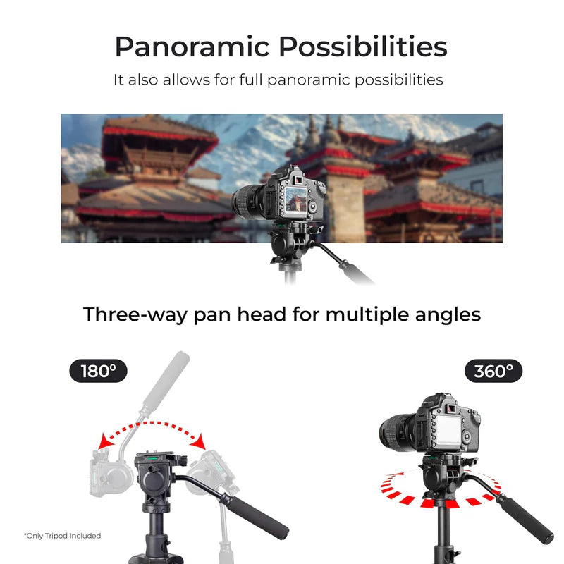 Digitek DPTR-895 VD 195cm Professional Tripod Cum Monopod | 5kg Load, 5-Section, Pan Head, Low Level Shooting for DSLR DV Camera