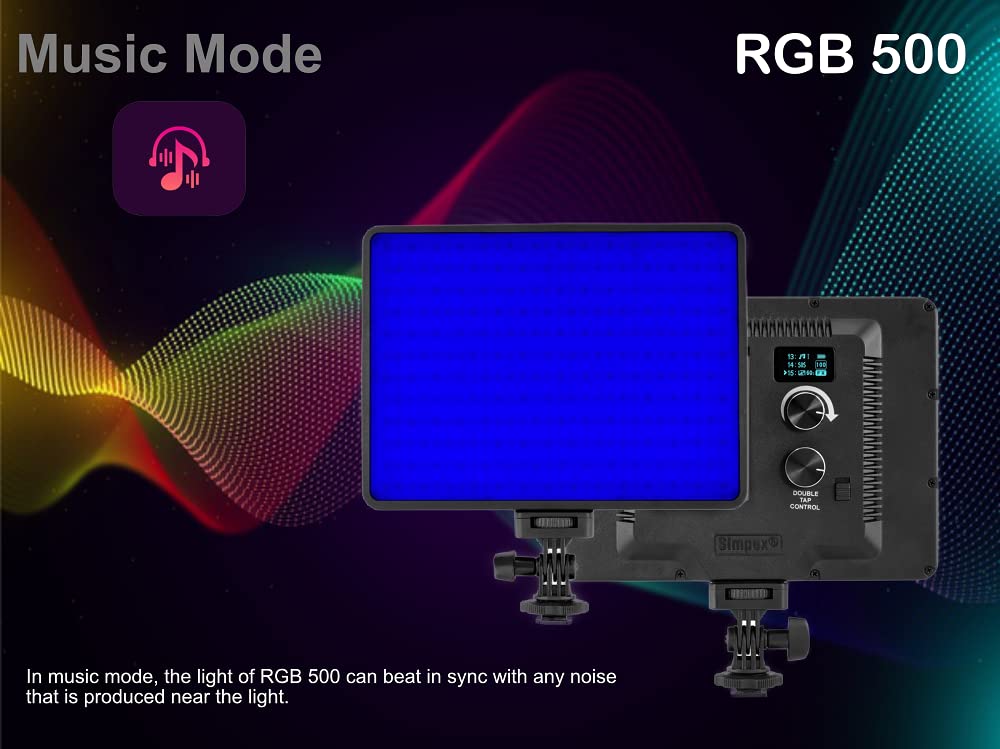 Simpex RGB-500 Mark 3 Professional LED Series | Full RGB Bi-Colour CRI 95+ for Photography Videography
