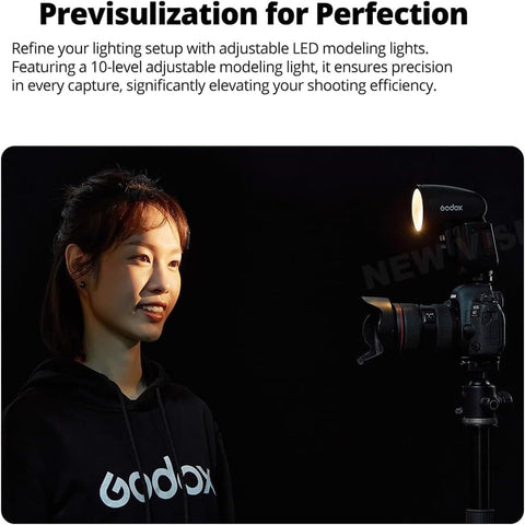 Godox V1 Pro TTL Round Head Flash | 100Ws, OLED Display, SU-1 Sub-Flash, HSS 1/8000s, 2 Year Warranty
