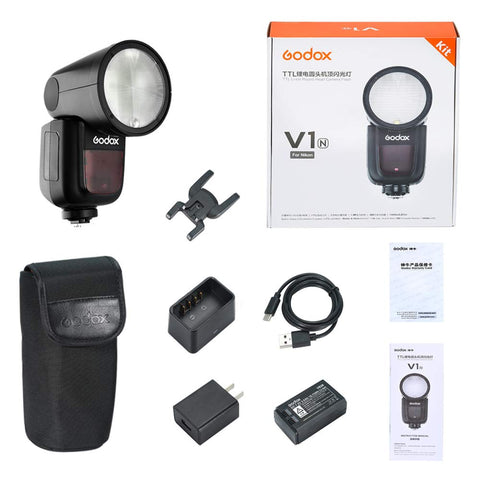 Godox V1 TTL Round Head Flash | 76Ws, Li-ion Battery, AK-R1 Compatible, HSS 1/8000s, 2 Year Warranty