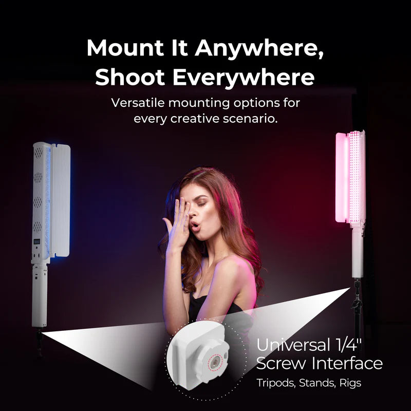Digitek DSL-1000 RGB 100W Portable Handheld LED Stick Light Wand | 10000LM, CRI 97+, 20800mAh, 0-360 HSI, Professional Video Light