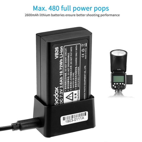 Godox V1 TTL Round Head Flash | 76Ws, Li-ion Battery, AK-R1 Compatible, HSS 1/8000s, 2 Year Warranty