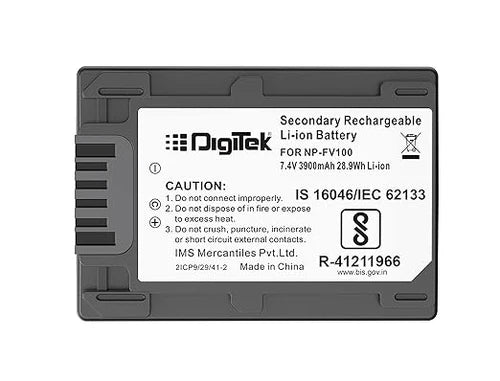 Digitek NP FV100 3900mAh Extra Power Rechargeable Li-ion Battery for Sony Camcorders & Video Cameras