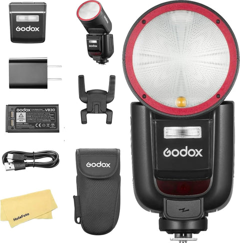 Godox V1 Pro TTL Round Head Flash | 100Ws, OLED Display, SU-1 Sub-Flash, HSS 1/8000s, 2 Year Warranty