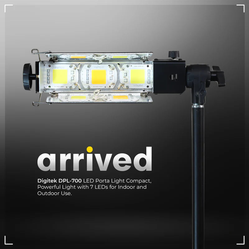 Digitek DPL-700 Porta Light with 7 COB LED Warm White | Portable Studio Light for Photography, Video Shoots, Events