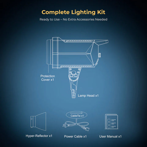 Digitek DCL-250W Combo 250W Bi-Colour Continuous LED Light | 9 FX Modes, Bowens Mount, Reflector for Professional Studio Photography