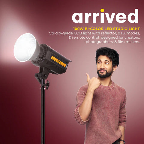 Digitek DCL-100 WDC 100W Bi-Colour Continuous LED Light with Reflector | 10600LM, AC/DC Power, 8 FX Modes, 2700K-6500K