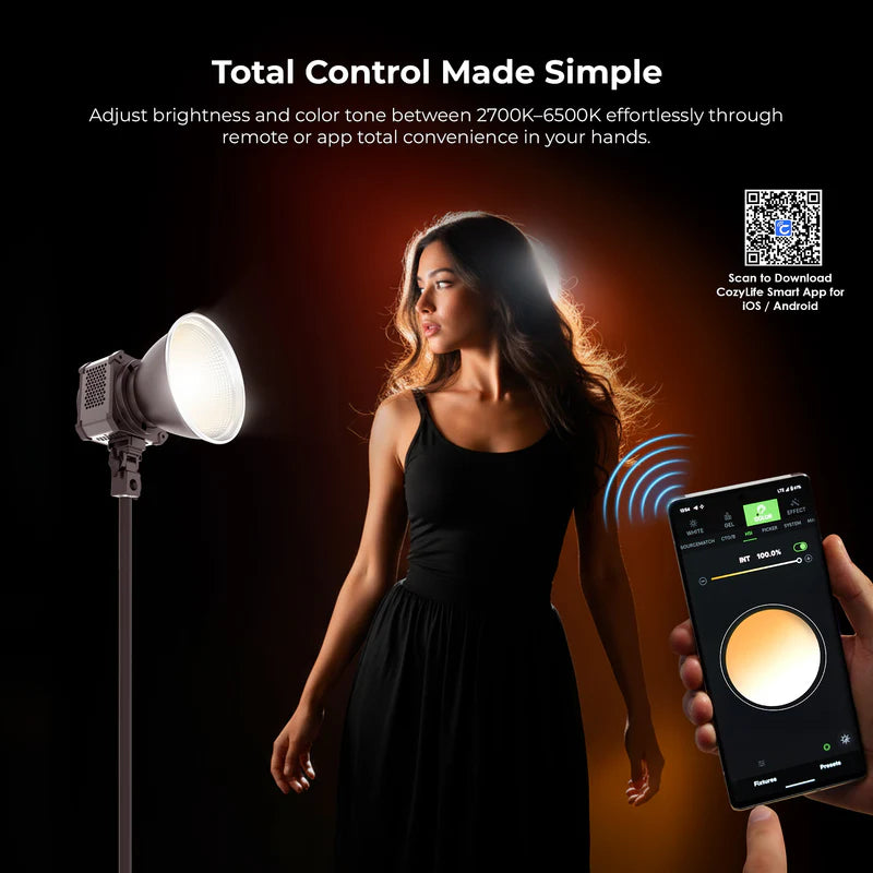Digitek DCL-400W Combo 300W Bi-Colour COB LED Continuous Light | 18750LM, 2700K-6500K, Bowens, Reflector for Studio Shoots