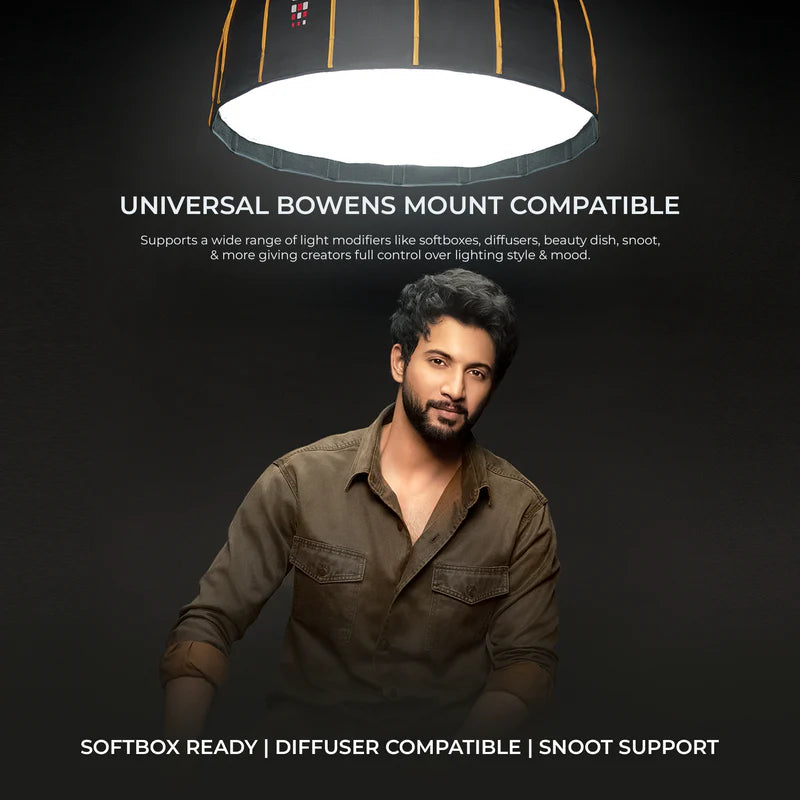 Digitek DCL-100 WDC 100W Bi-Colour Continuous LED Light with Reflector | 10600LM, AC/DC Power, 8 FX Modes, 2700K-6500K