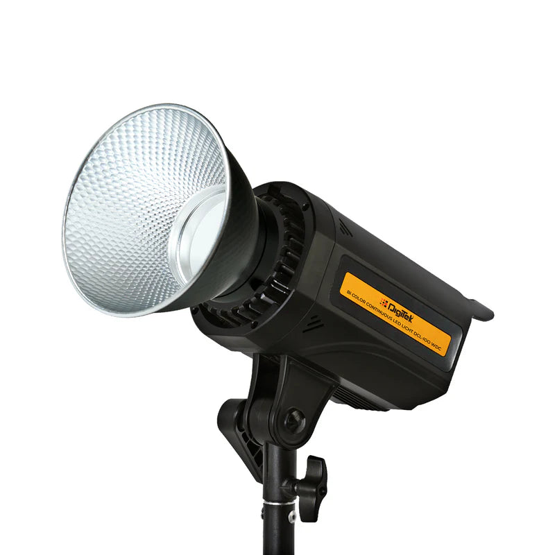 Digitek DCL-100 WDC 100W Bi-Colour Continuous LED Light with Reflector | 10600LM, AC/DC Power, 8 FX Modes, 2700K-6500K