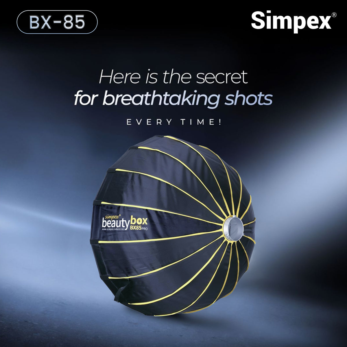 Simpex BX-85 Pro 85cm Beauty Dish Softbox | Bowens Mount for Studio Fashion Editorial Photography