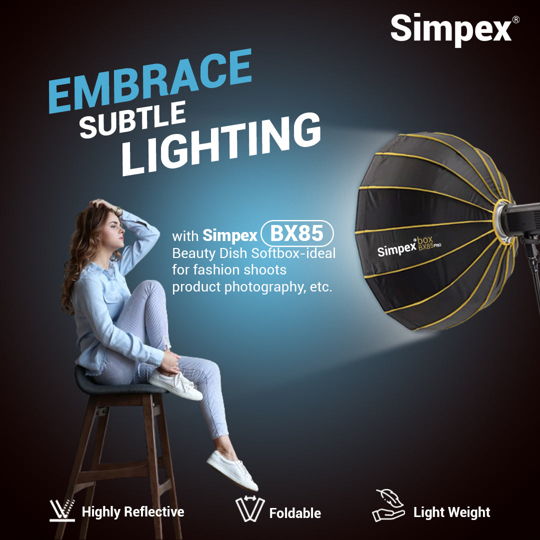 Simpex BX-85 Pro 85cm Beauty Dish Softbox | Bowens Mount for Studio Fashion Editorial Photography