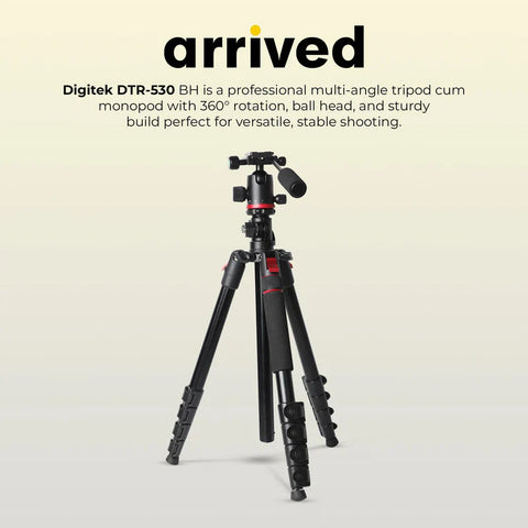Digitek DTR-530 BH Multi-Angle DV Tripod Cum Monopod | Ball Head, Quick Release, Aluminium Alloy for DSLR Camera Videography