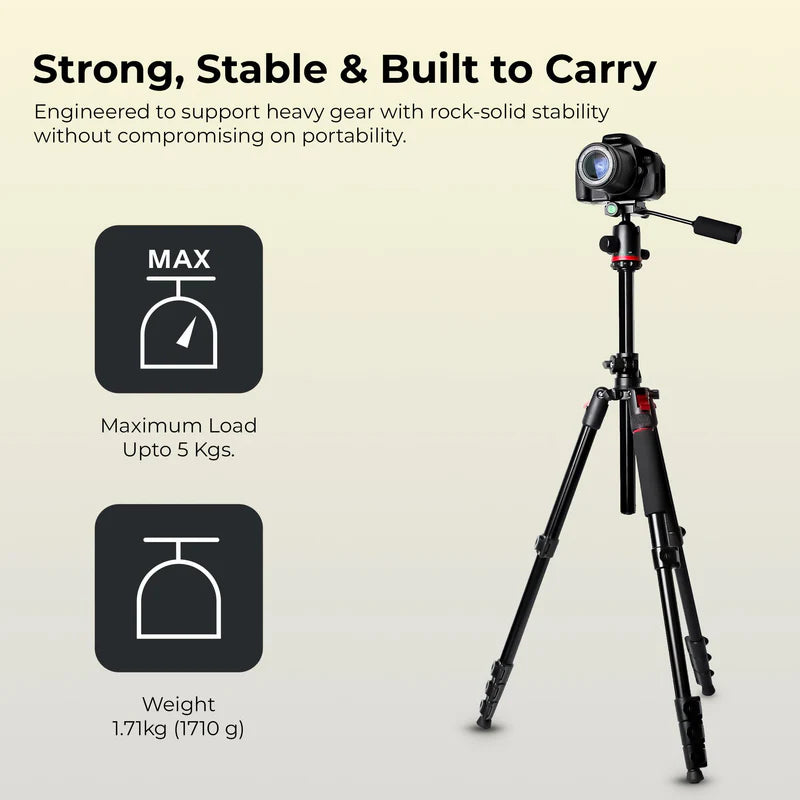 Digitek DTR-530 BH Multi-Angle DV Tripod Cum Monopod | Ball Head, Quick Release, Aluminium Alloy for DSLR Camera Videography