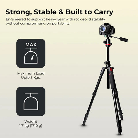 Digitek DTR-530 BH Multi-Angle DV Tripod Cum Monopod | Ball Head, Quick Release, Aluminium Alloy for DSLR Camera Videography