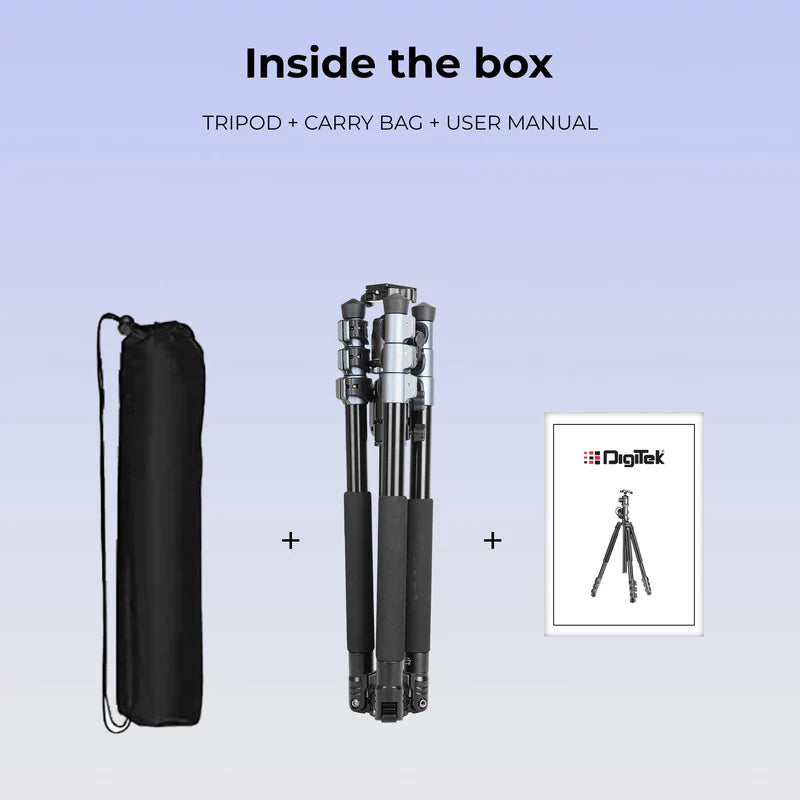 Digitek DTR-540 BH Heavy Duty Multi-Angle DV Tripod Cum Monopod | 8kg Load, 6.26ft, 360° Ball Head, 4-Section for DSLR Video