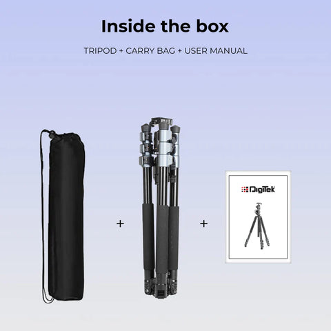 Digitek DTR-540 BH Heavy Duty Multi-Angle DV Tripod Cum Monopod | 8kg Load, 6.26ft, 360° Ball Head, 4-Section for DSLR Video