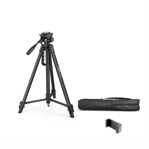 Digitek DTR-550 LW 67 Inch Foldable Tripod | 360° Ball Head, 5kg Load, Phone Holder, Aluminium Alloy, Carry Bag for DSLR Camera
