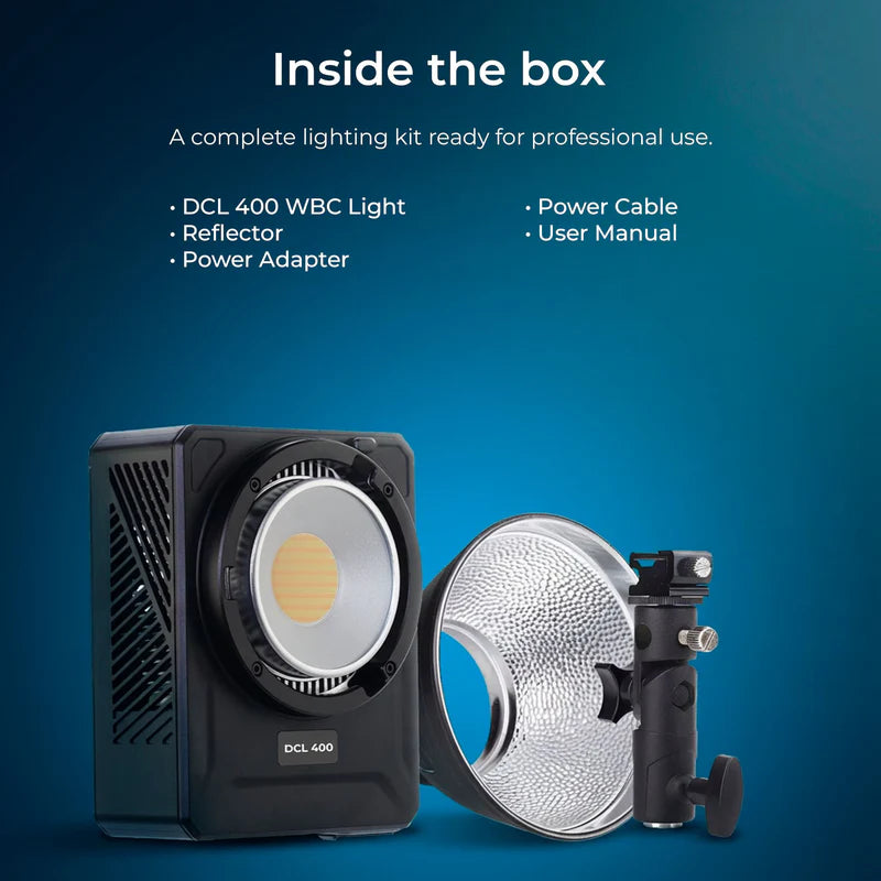 Digitek Lite DCL-400 WBC Combo 330W Bi-Colour COB LED Continuous Light | 26860LM, CRI 95+, 10 FX, Bowens Mount for Professional Shoots