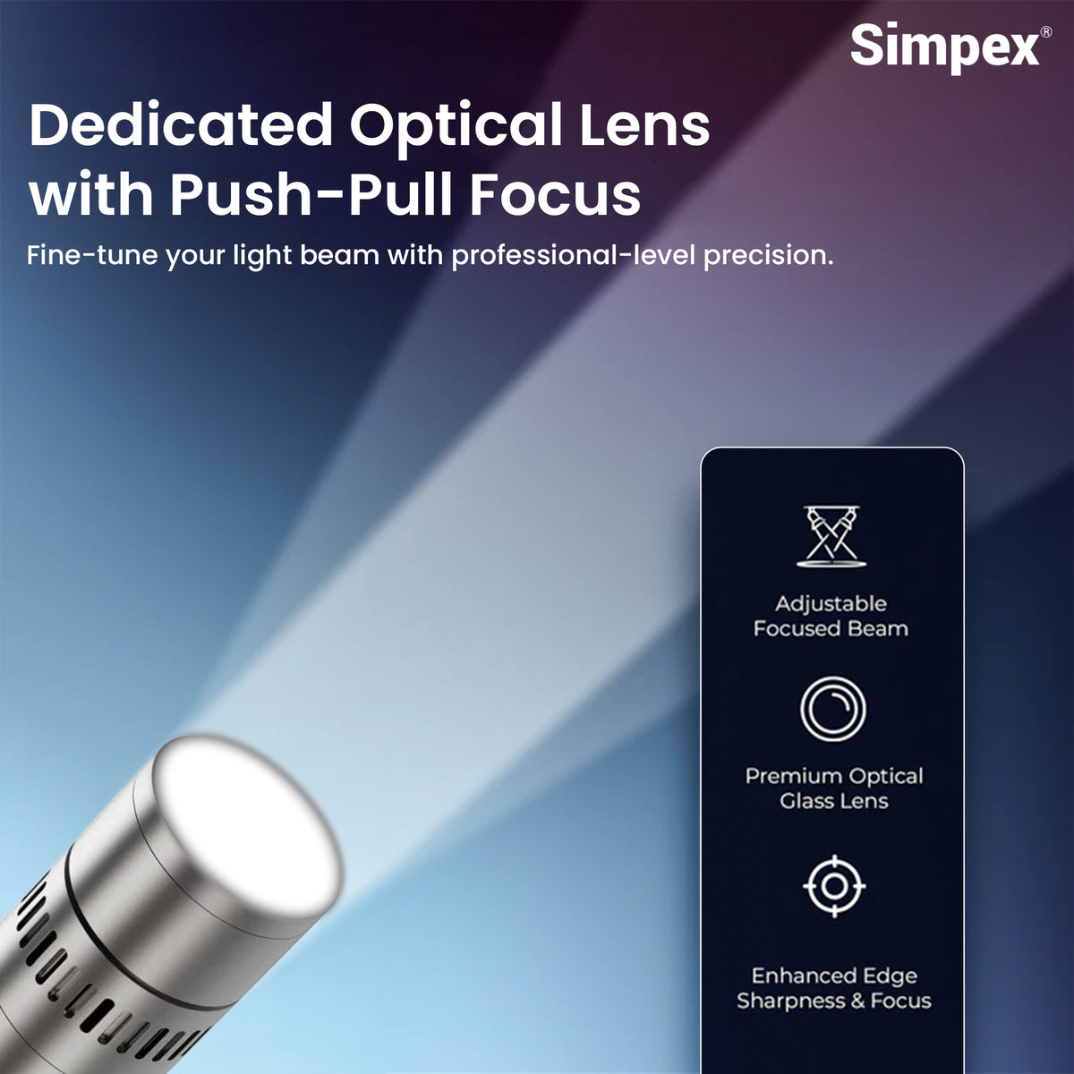Simpex FL-50 Portable Torch Projector Snoot | Focused Beam for Dramatic Product Fashion Photography