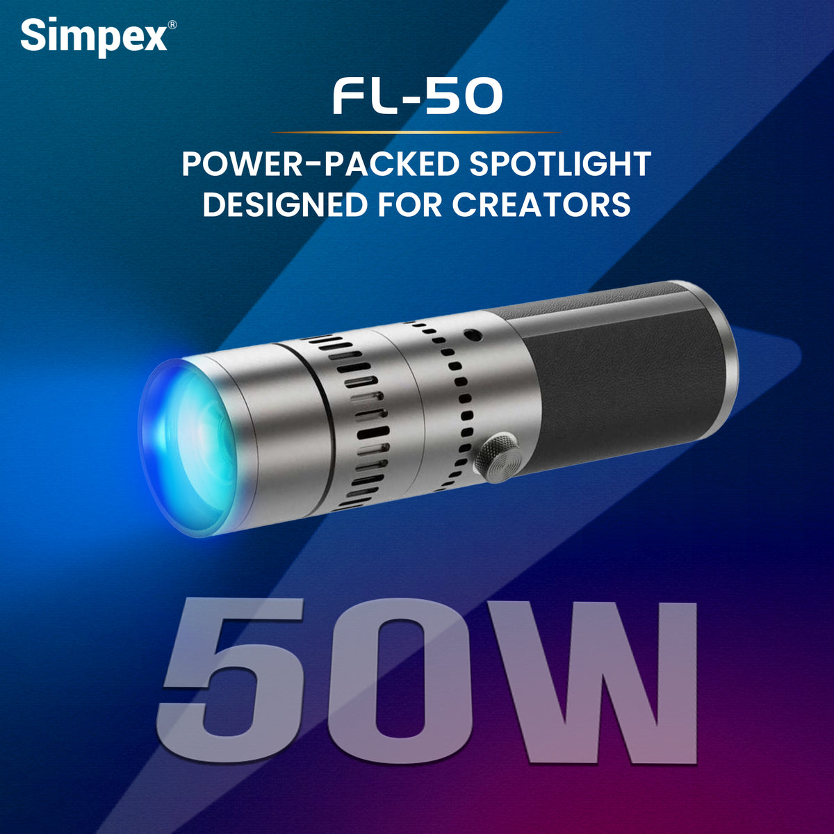 Simpex FL-50 Portable Torch Projector Snoot | Focused Beam for Dramatic Product Fashion Photography