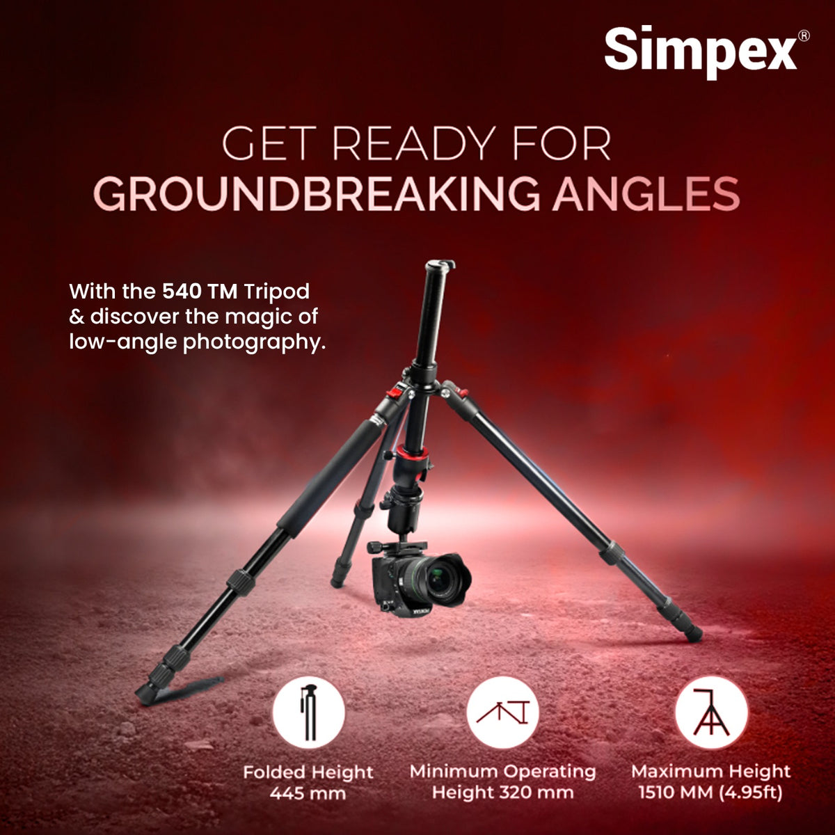 Simpex 540-TM Professional Aluminium Tripod Cum Monopod | Heavy Duty for DSLR Video Camera Photography