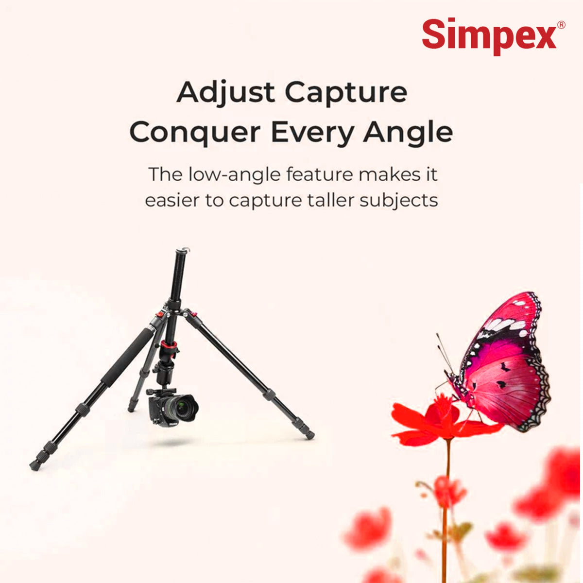 Simpex 540-TM Professional Aluminium Tripod Cum Monopod | Heavy Duty for DSLR Video Camera Photography