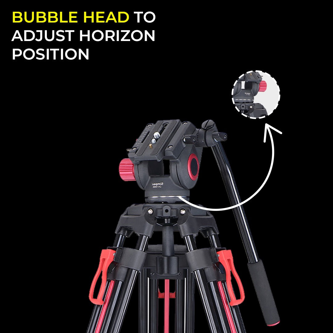 Simpex DV-9300 Platinum Heavy Duty Video Tripod | Professional Fluid Head for DSLR Camera Videography