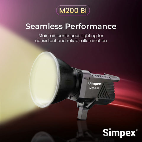 Simpex M-200Bi 200W Dual Colour Continuous LED Light | 18cm Reflector for Studio Photography Videography