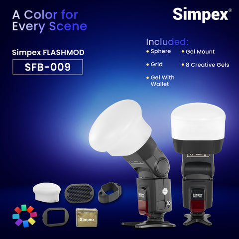 Simpex SFB-009 Flashmod Professional Speedlite Flash Kit | Universal Hot Shoe for DSLR Mirrorless Photography