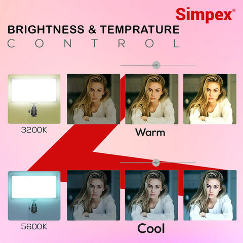 Simpex LED-450 Professional Video Light 3000 Lux | On-Camera LED for Photography Videography