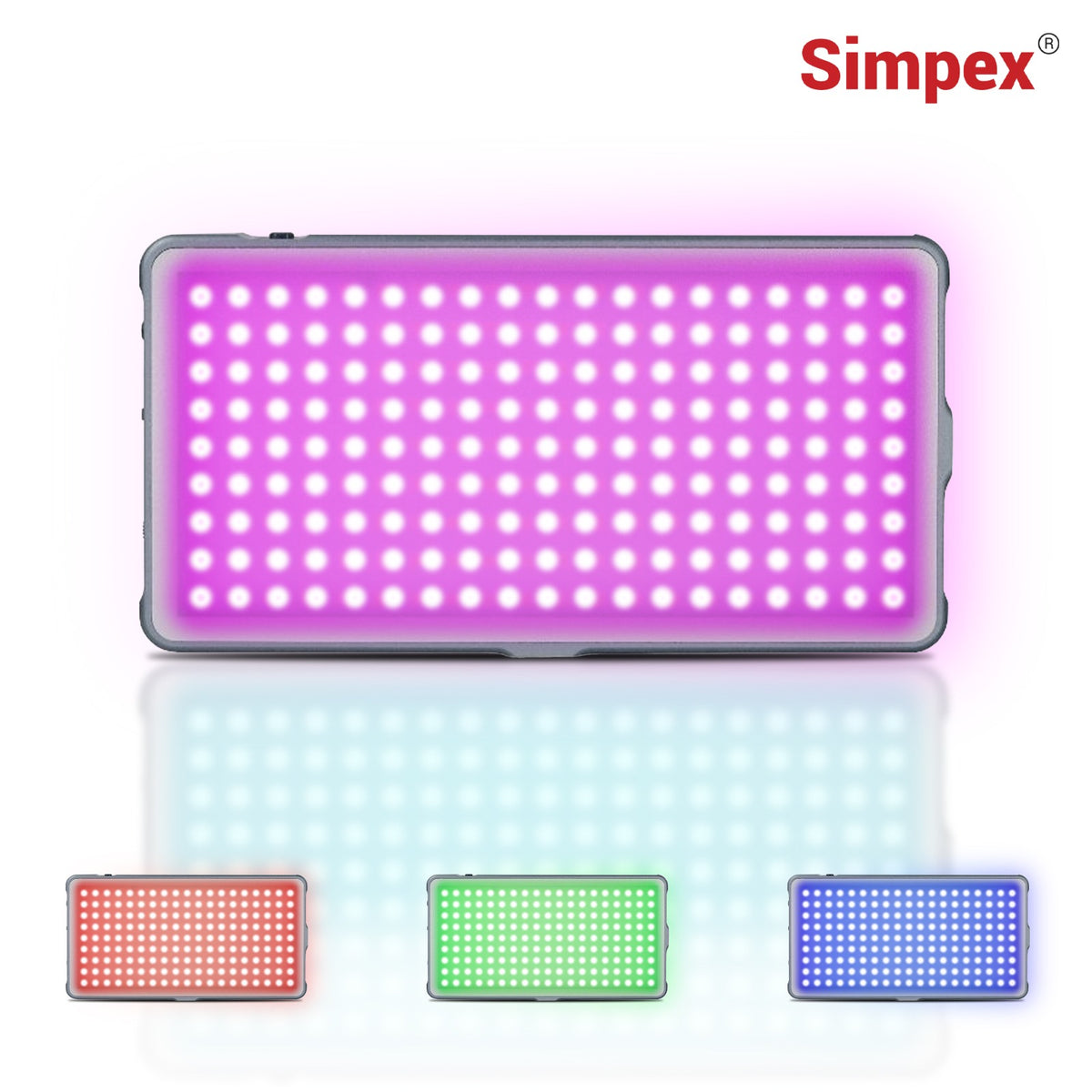 Simpex RGB-200 12W Portable RGB LED Video Light | 4000mAh Battery, CRI 97+, 14 Preset FX Effects