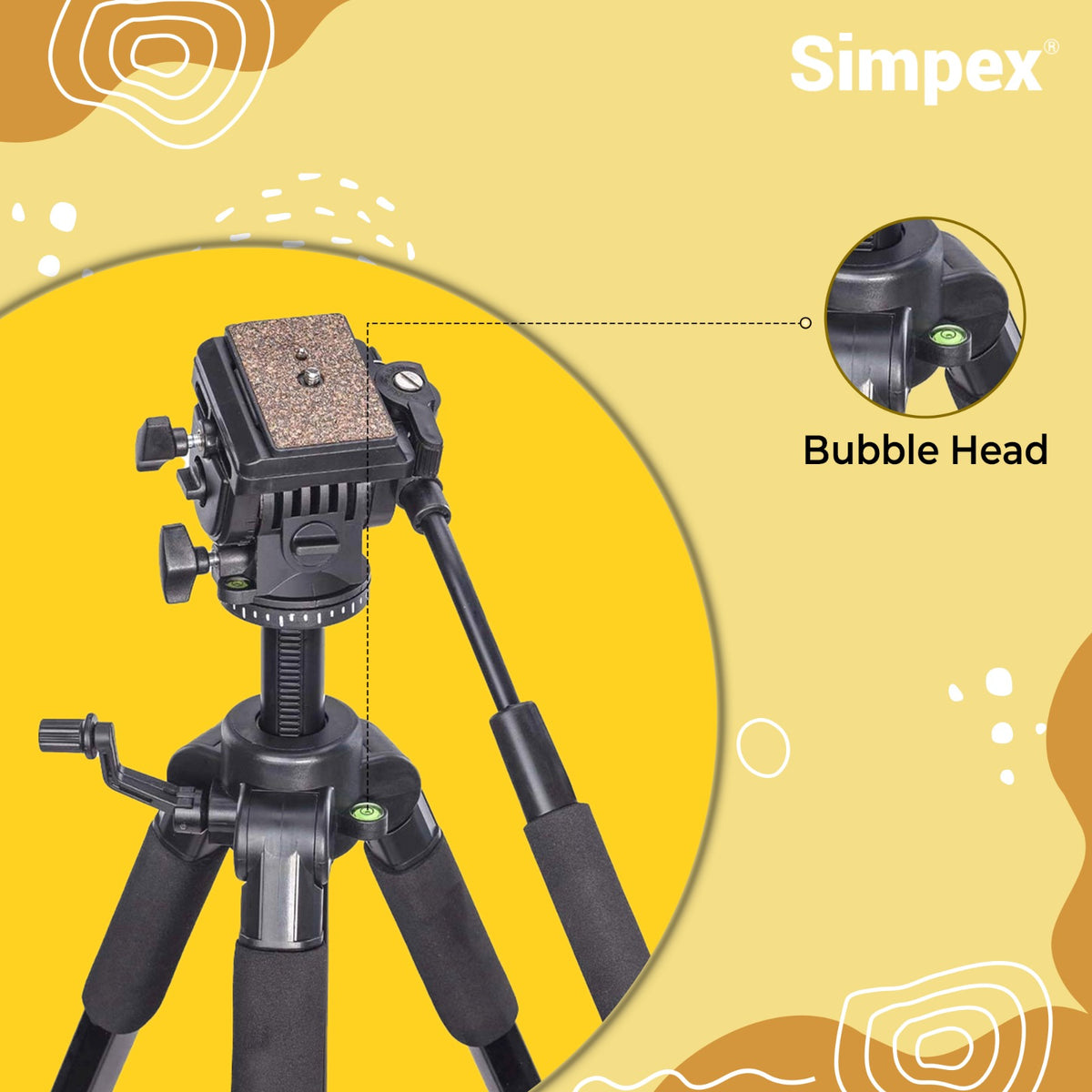 Simpex 880 Plus 165cm Platinum Aluminium Lightweight Tripod | for DSLR Mirrorless Camera Photography