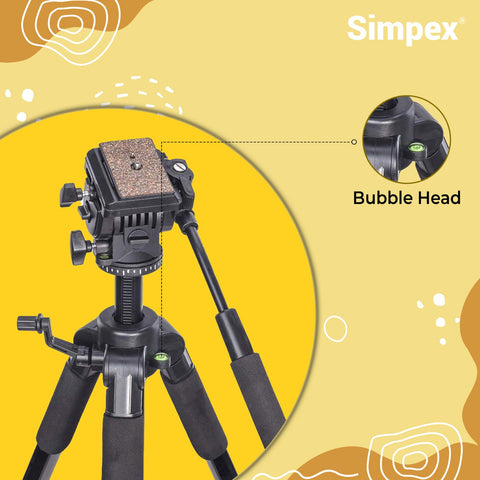 Simpex 880 Plus 165cm Platinum Aluminium Lightweight Tripod | for DSLR Mirrorless Camera Photography