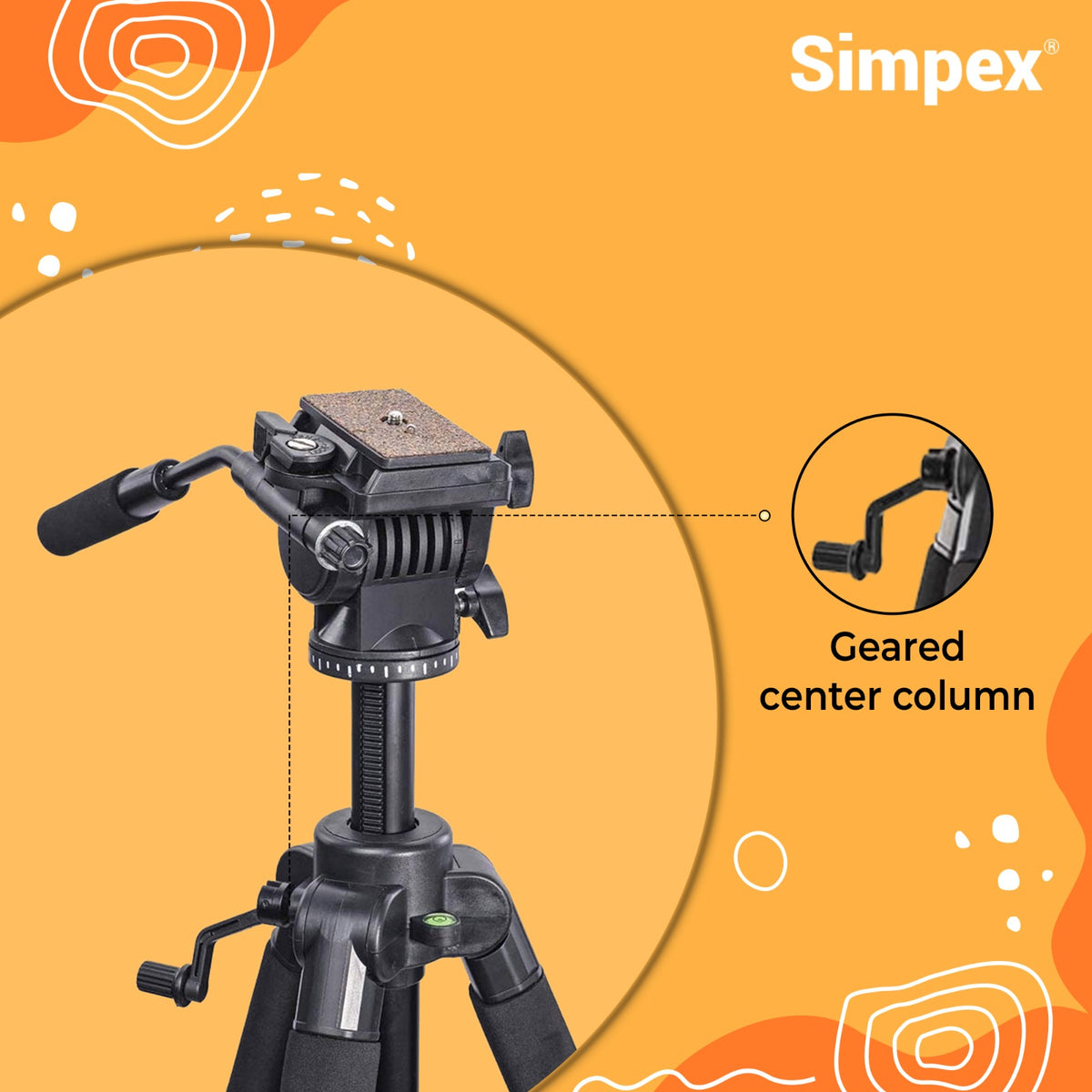 Simpex 880 Plus 165cm Platinum Aluminium Lightweight Tripod | for DSLR Mirrorless Camera Photography