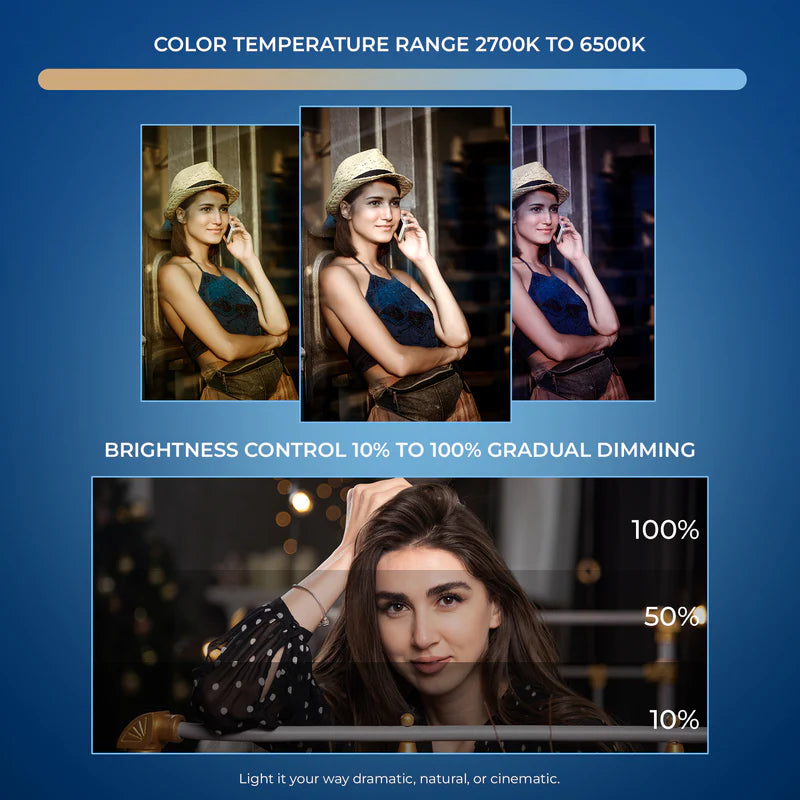 Digitek LED-D40W 40W Bi-Colour Portable LED Video Light | 3200mAh Battery, 2700K-7500K, CRI 95+, 13 FX Modes, Cooling Fan