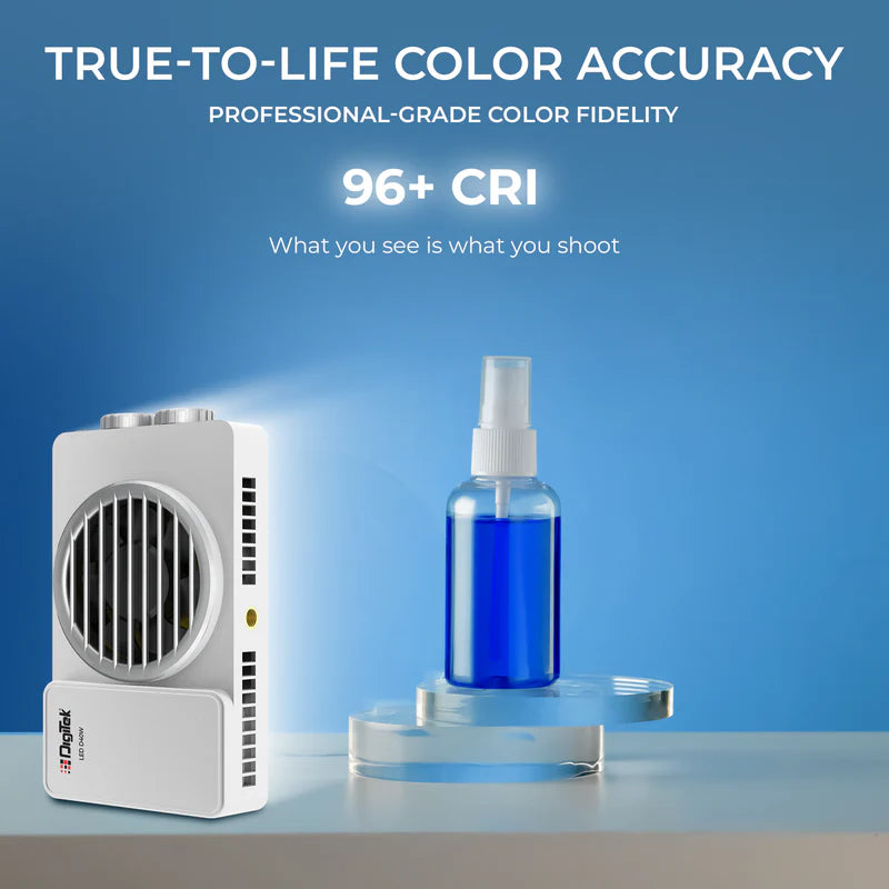 Digitek LED-D40W 40W Bi-Colour Portable LED Video Light | 3200mAh Battery, 2700K-7500K, CRI 95+, 13 FX Modes, Cooling Fan