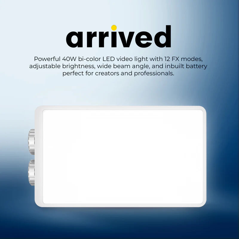 Digitek LED-D40W 40W Bi-Colour Portable LED Video Light | 3200mAh Battery, 2700K-7500K, CRI 95+, 13 FX Modes, Cooling Fan