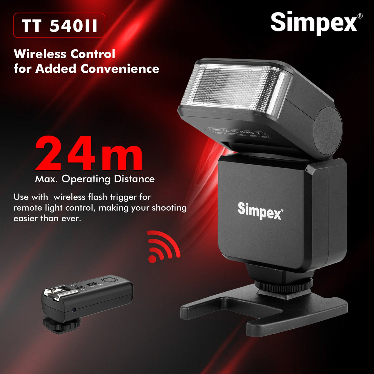 Simpex TT-540 II On-Camera Speedlite Flash Mark II | Bounce Swivel Head, Universal Hot Shoe for DSLR Mirrorless