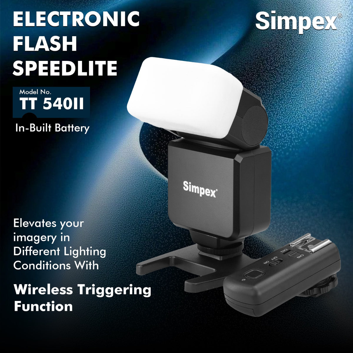 Simpex TT-540 II On-Camera Speedlite Flash Mark II | Bounce Swivel Head, Universal Hot Shoe for DSLR Mirrorless