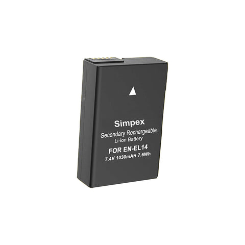 Simpex EN-EL14 Rechargeable Battery | Compatible with Nikon D3100 D3200 D3300 D3400 D5100 D5200 D5300 D5500 D5600