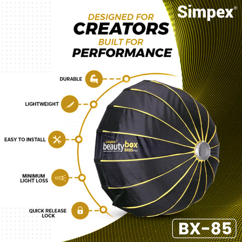Simpex BX-85 Pro 85cm Beauty Dish Softbox | Bowens Mount for Studio Fashion Editorial Photography